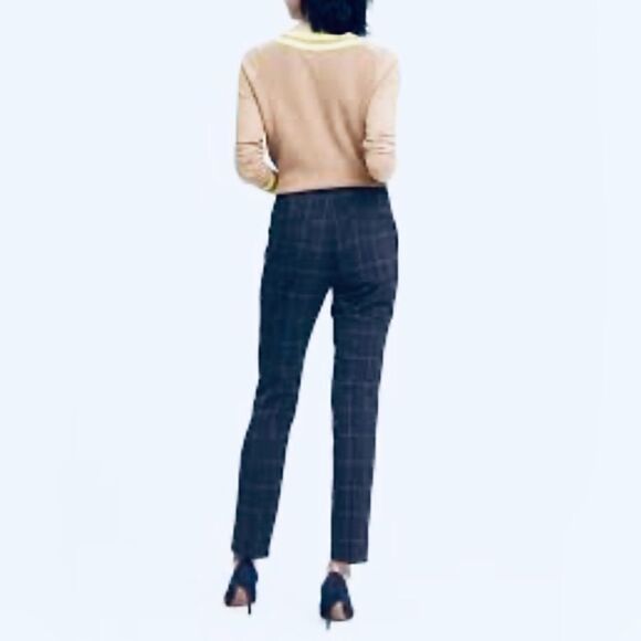 Banana Republic Ryan Slim Straight Fit Washable Windowpane Plaid Pant Black 6 - Picture 3 of 9